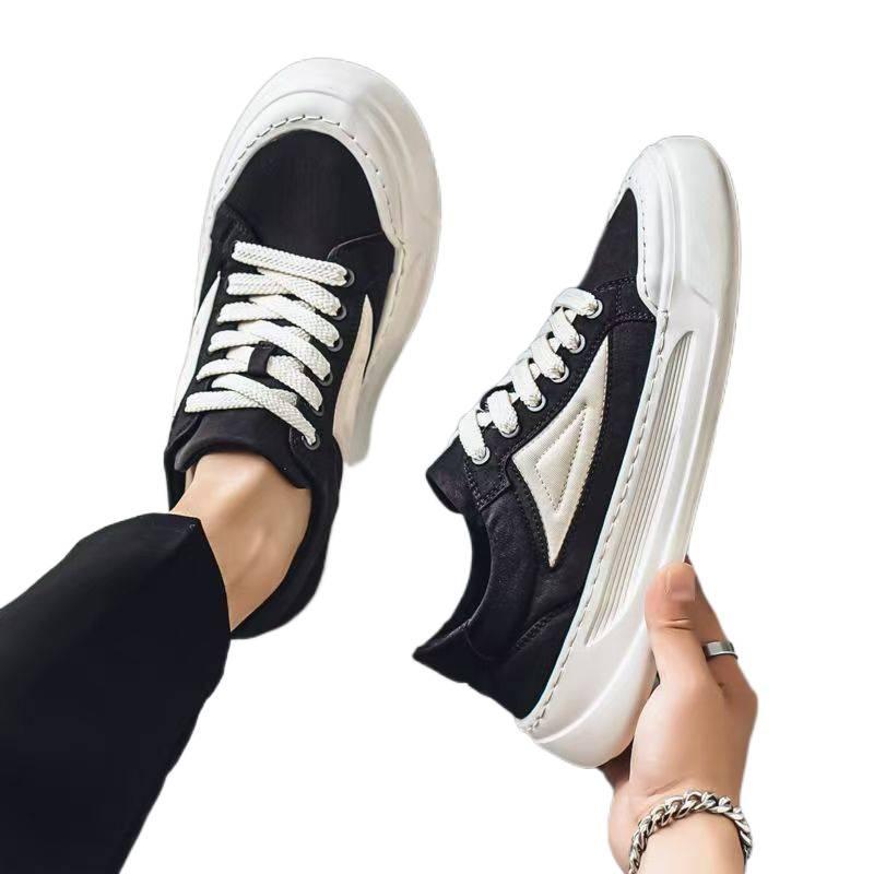 New men's breathable canvas shoes low-top sporty casual shoes men's soft-soled versatile thick-soled board shoes M1015