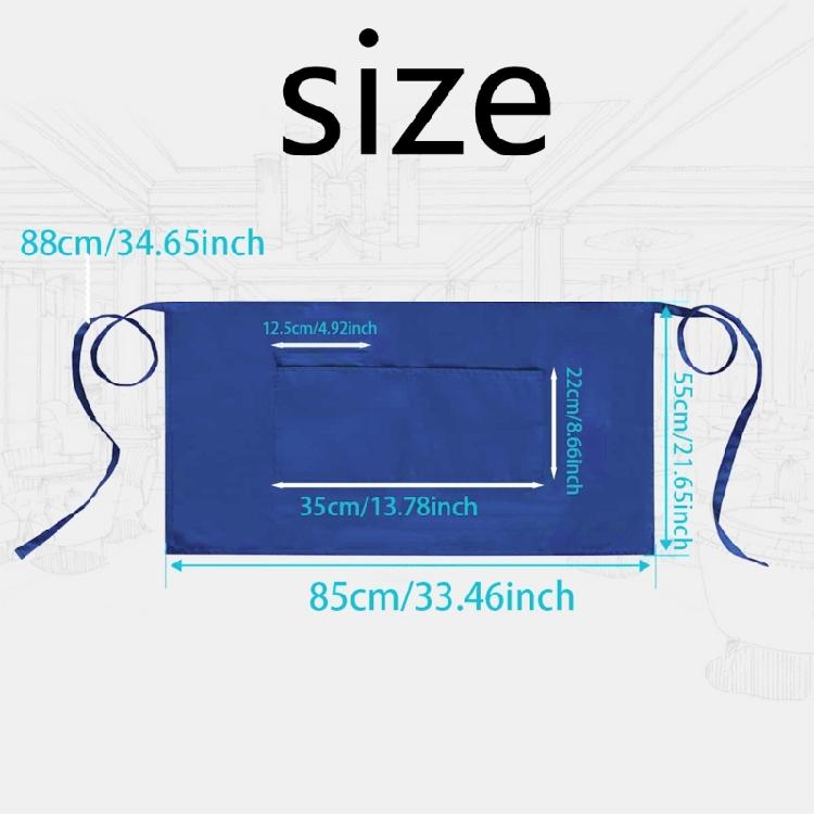 Waitress Aprons with 3Pocket Waist Aprons Commercial Waiter Half Apron with Extra Long Straps for Restaurant Server Work