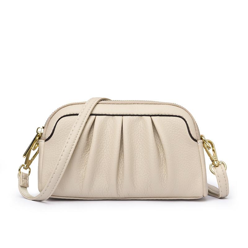 Small Square-shaped Lady's Lightweight Single-shoulder Pleated Mini Change Purse Mobile Phone Bag Shoulder Bag