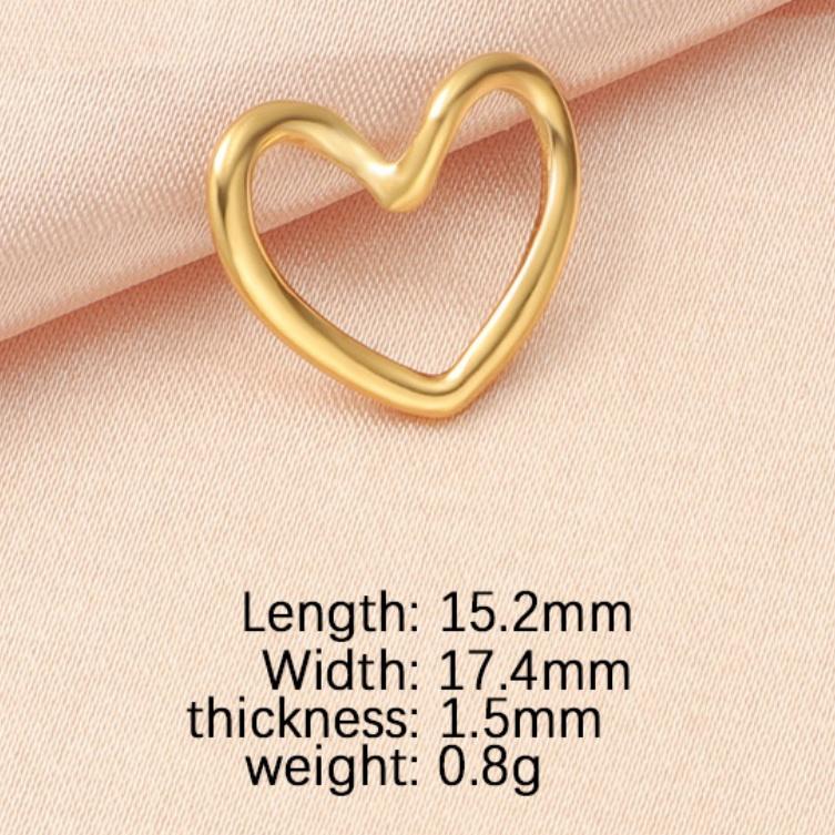 

3pcs Gold Color Stainless Steel High Quality Love Heart Charms for Zircon Making Findings DIY Necklace Earrings Accessories золотой