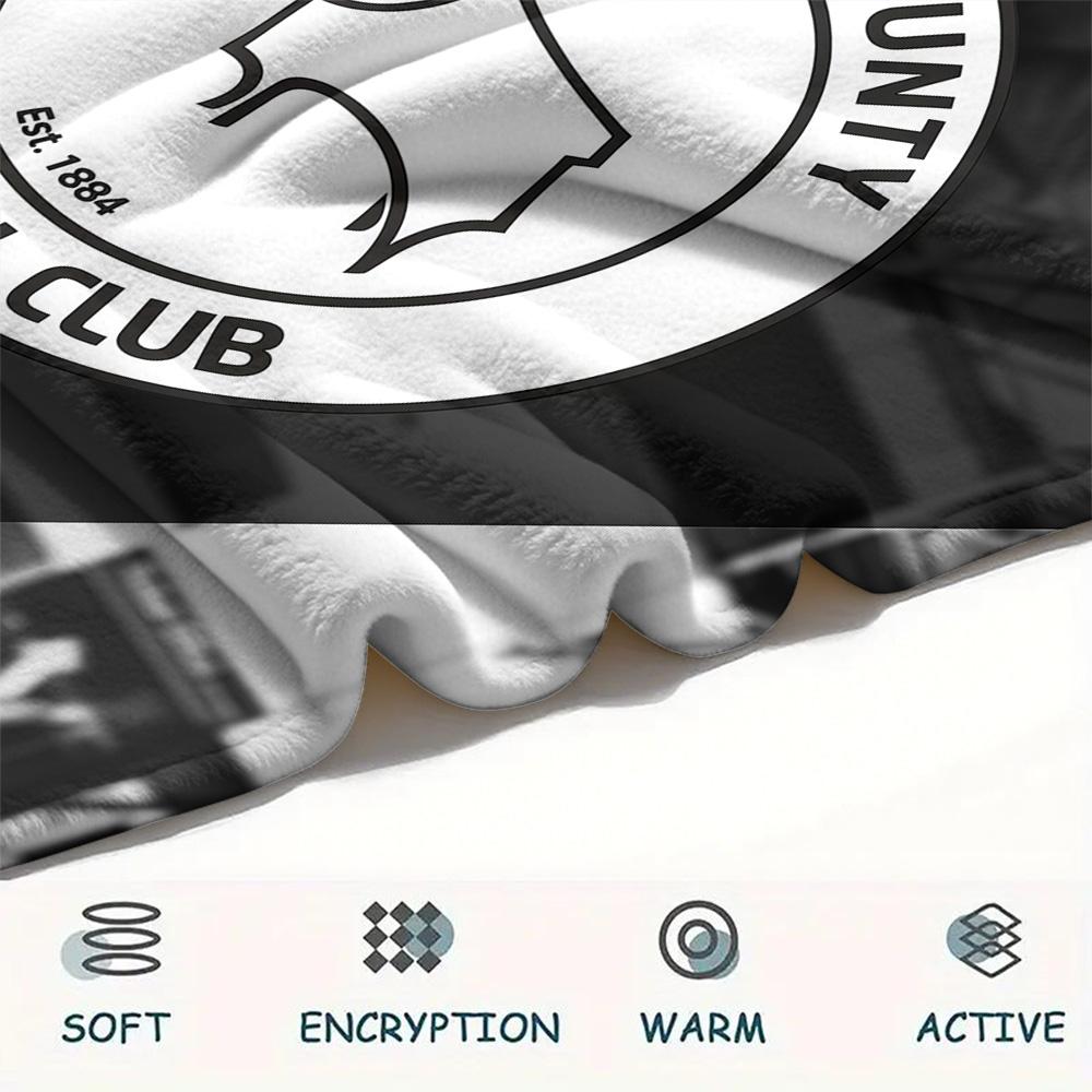 Derby County F.C Flannel Blanket, High quality Comfortable for All Seasons, Home Decor, Warmth and Comfort