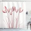 1 Stück Blumenduschvorhang, Röntgenbild von Tulpen, Solarisierter Effekt, Von der Natur inspirierte Illustration, Badezimmer-Dekorationsset mit Haken