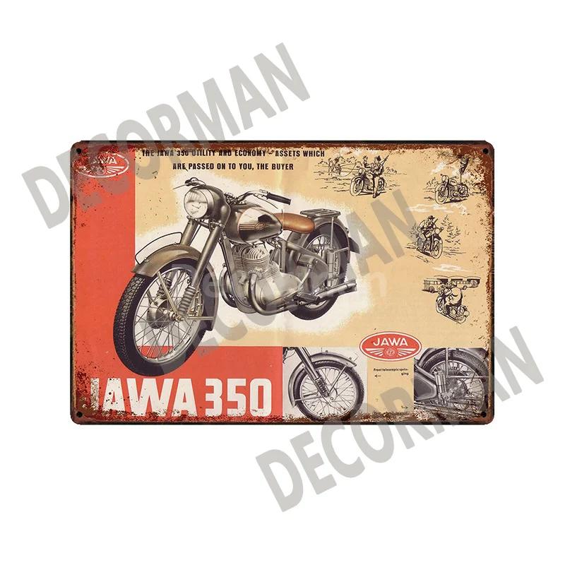 [ DecorMan]  JAWA BSA Motor Kovové Znamení Plakáty Vintage Malba Vlastní Klubová Dekorace LTA-1704 vintage dekor