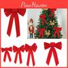 Hot Selling Christmas Decorative Plush Red Christmas Bow Handmade Christmas Tree Hanging Ornament