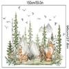 Stora Skogsdjur Hjort Björn Väggdekaler för Barnrum Barnkammare Väggdekaler Pojkrum Dekoration Tecknade Djur Träd Väggmålning