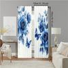2 Pcs   Versatile Polyester Transparent Curtains for Home Decoration Butterfly Floral for Use In Bedrooms and Living Rooms