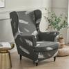 Floral Printed Wing Chair Cover Stretch Spandex Armchair Covers Nordic Removable Relax Sofa Slipcovers With Seat Cushion Covers