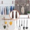 2 Pcs PU Leather Wall Hooks, 1 x 4.7 Inches Leather Wall Hanging Strap Leather Hook Lanyard Wall Mounted Loop for Hanging Curtain Rod Holders Towel