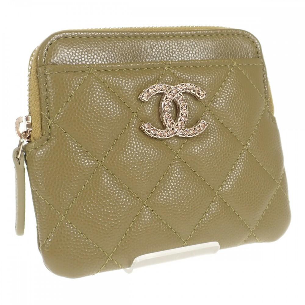 

CHANEL AP3402 Coin case khaki Women