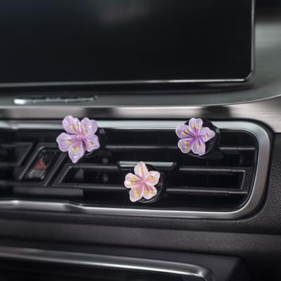 1 Paar Bloem Luchtventilatie Clip Perzikbloesem Airconditioning Uitlaat Clip voor Vrouwen Meisjes Schattige Auto Luchtverfrisser Decoratie voor Interieur Accessoires