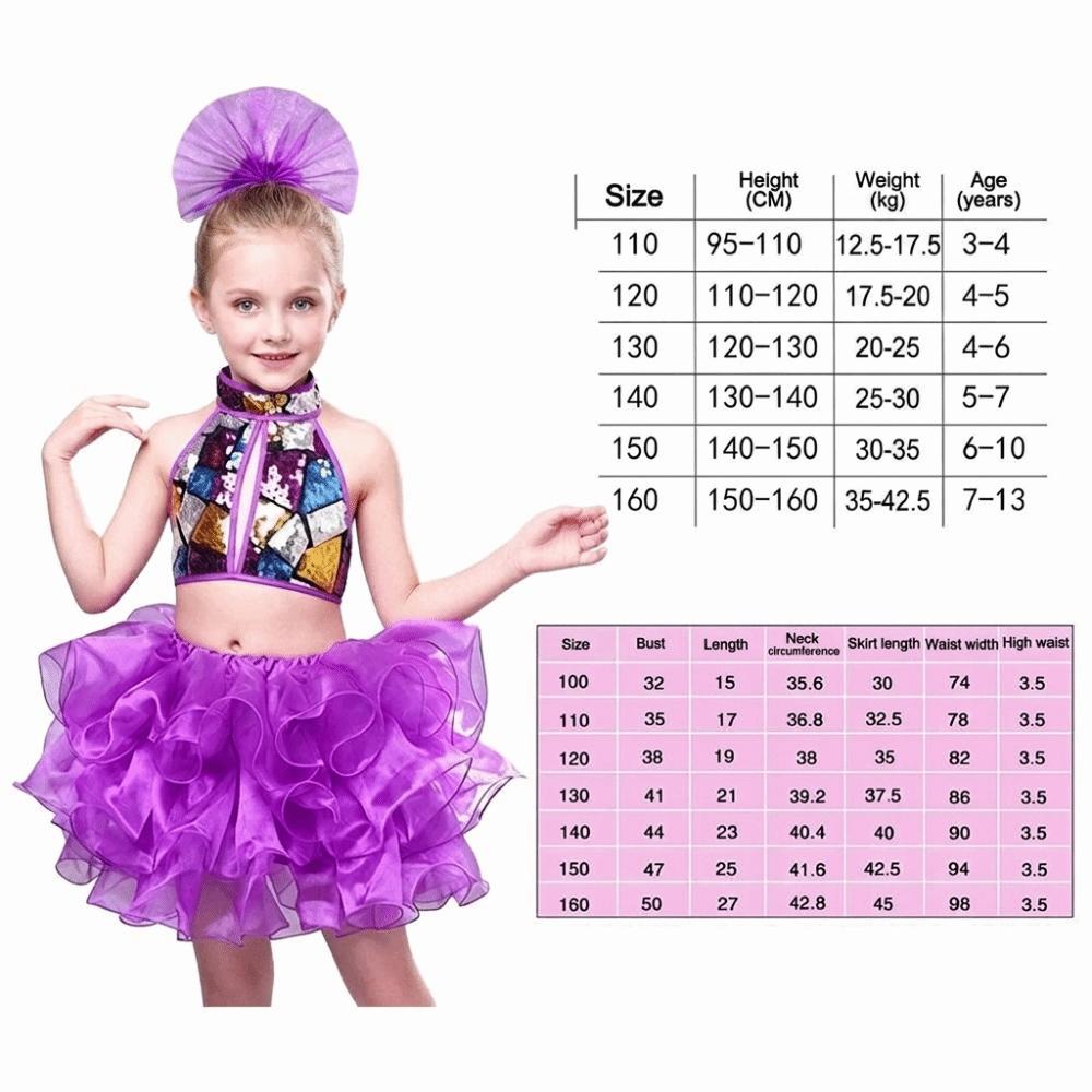 with Headwear Jazz Dance Costume Romantic Children Dance Outfit Stage Performance Costume Kids