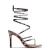 Large size stiletto high heel sandals women's summer new trend in anklet straps nightclub square head fashion sandals