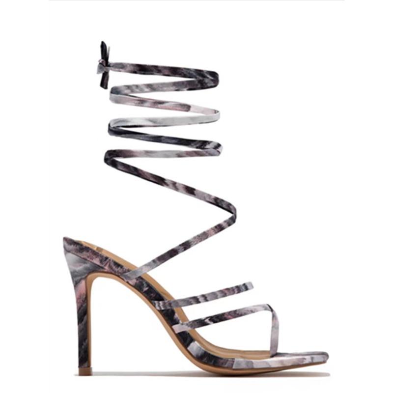 Large size stiletto high heel sandals women's summer new trend in anklet straps nightclub square head fashion sandals