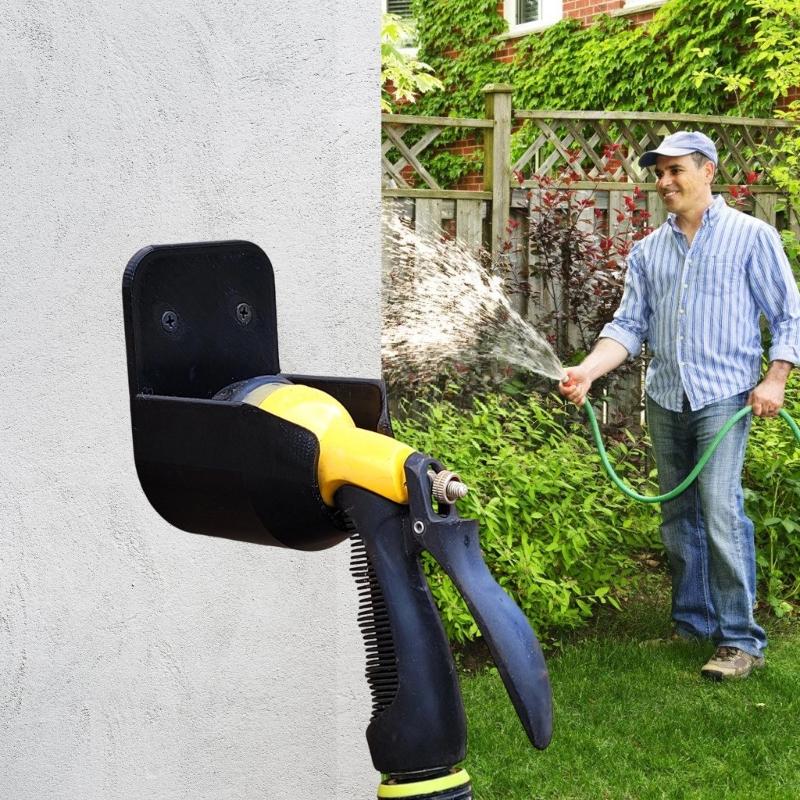 Wall Mounted Garden Hose Nozzle Holder Plastic Storage Rack Hose Sprayers Mount For Outdoor Irrigation Organization