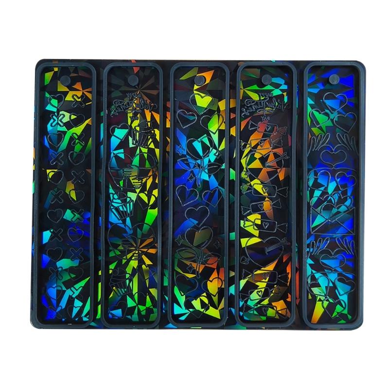 Durable Silicone Mold Heart Crystal Bookmarks Casting Mould Handmade Bookmarks Crafts Casting Molds for Sationery Store