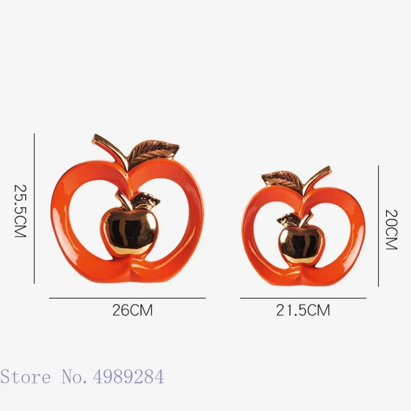 Simulated Apple Hollow Golden Ceramic Art Crafts Desktop Storage Ornaments Candy Jar Storage Box Golden Apple Home Furnishings