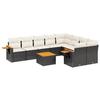 VidaXL Garden Lounge Set with Cushions 10 Pcs, Patio Sofas, Patio Furniture Set, Outdoor Furniture, Black 3259550