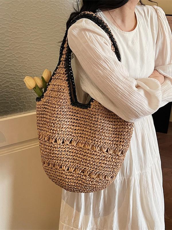 Spring 2026 Woven Beach Tote - Crossbody & Shoulder Handbag