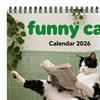 2026 Lustiger Katzenkalender 12-Monats-Wandkalender Urkomische Katzen auf der Toilette Zeitung lesend Geschenk für Katzenliebhaber zur Dekoration von Zuhause und Büro