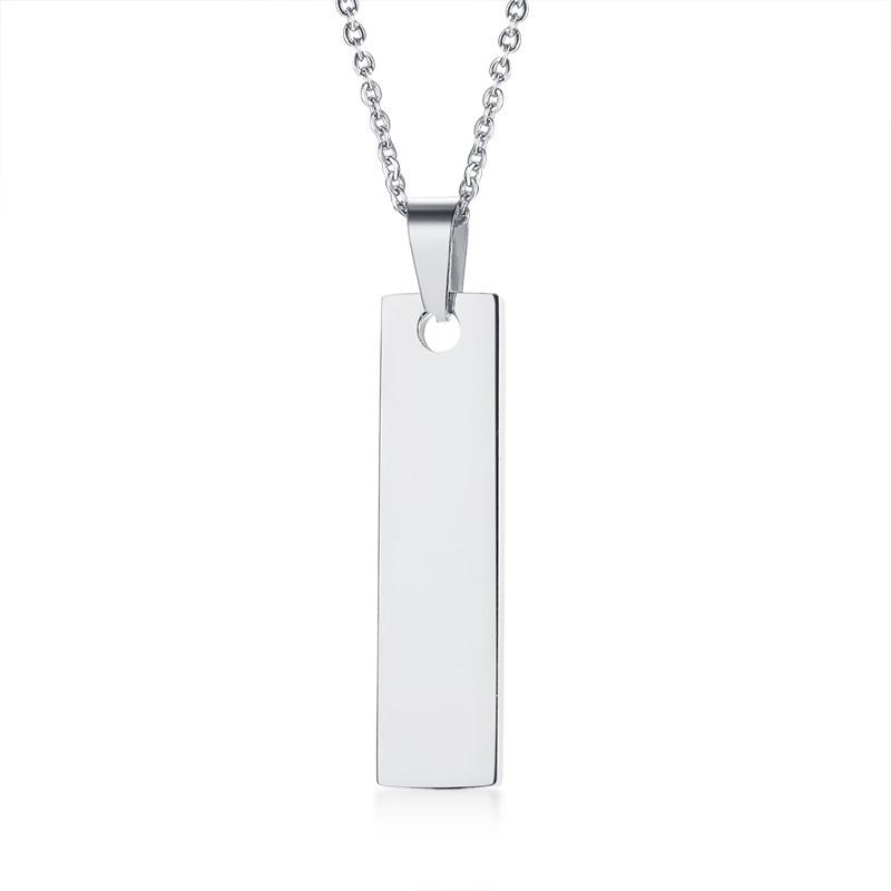 Personalized Women Bar Necklaces Pendant Custom Name Stainless Steel Charm Female Collar
