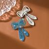Sweet and Romantic New Super Sparkling Bow Earrings Suitable for Birthday Parties and Photos