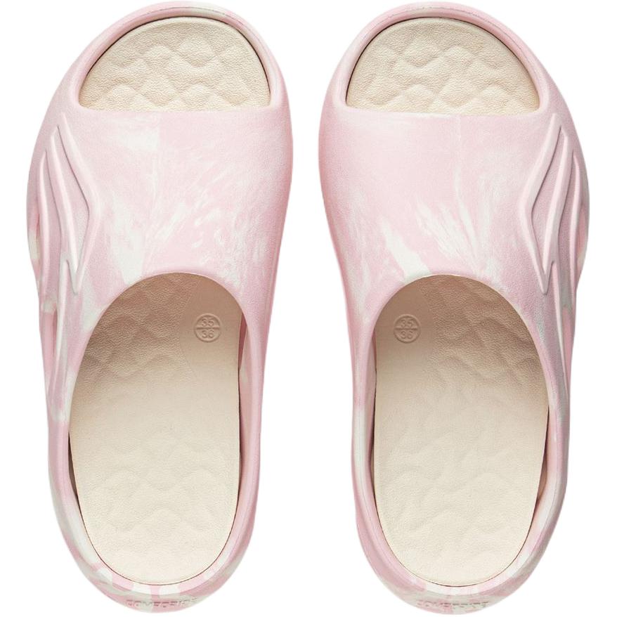 Li Ning Enfants Série Sport Style de Vie Pantoufles Confortables Douces Antidérapantes Résistantes à l'Usure Pantoufles pour Enfants Rose Blanc YKOV002-2