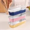 10pcs 200ml Aluminum Foil Loaf Pans With Lids Rectangle Non-Stick Baking Tins Bread Packing Container Disposable Bakeware Molds