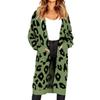 Women Cardigan Long Sleeve Knitted Sweater Spring Autumn Plus Size Leopard Print Cardigans Ladies Thick Clothes Outdoor