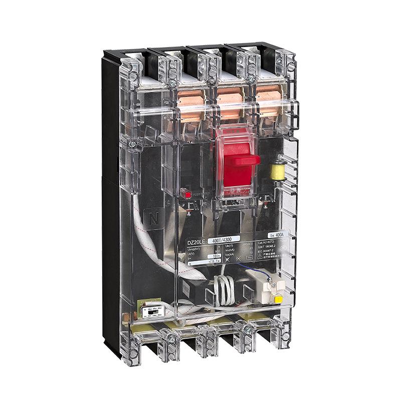 DELIXI DZ20L-400T Transparent 4P Residual Current Circuit Breaker, 400A/350A/315A Plastic Case.