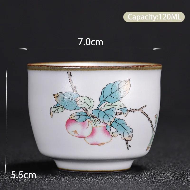 Boutique Ceramic Teacup Meditation Cup Hand Painted Landscape Travel Tea Bowl Handmade Tea Set Accessories Pu'er Master Cup