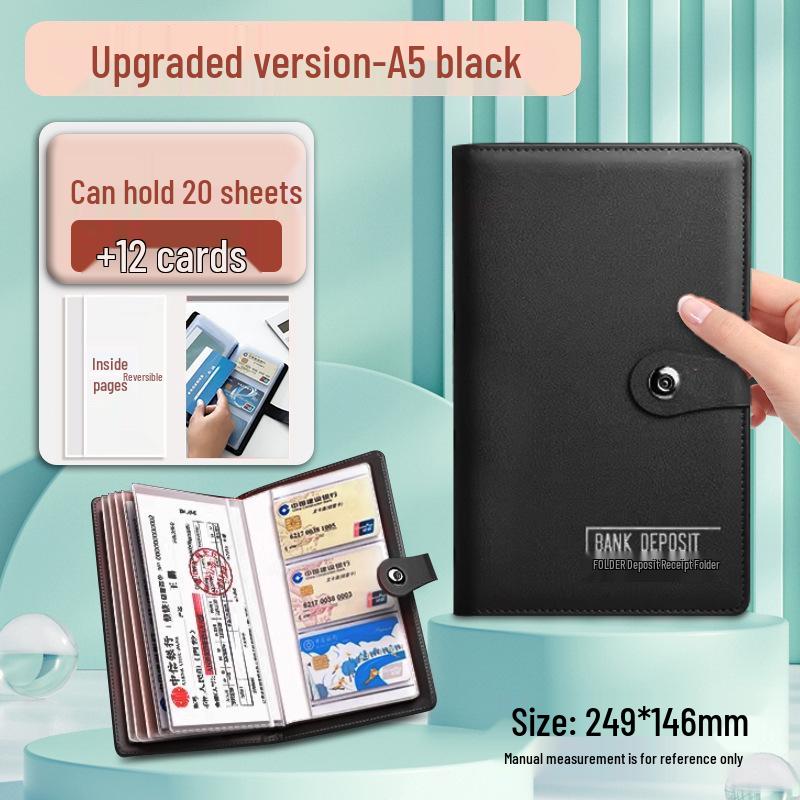 Multifunctional Large Deposit Certificate and Money Holder Clip for Bank Use