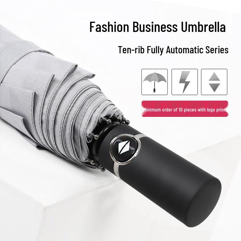 Nan Qiao 10-Rib Automatic Tri-Fold Sun & Rain Umbrella