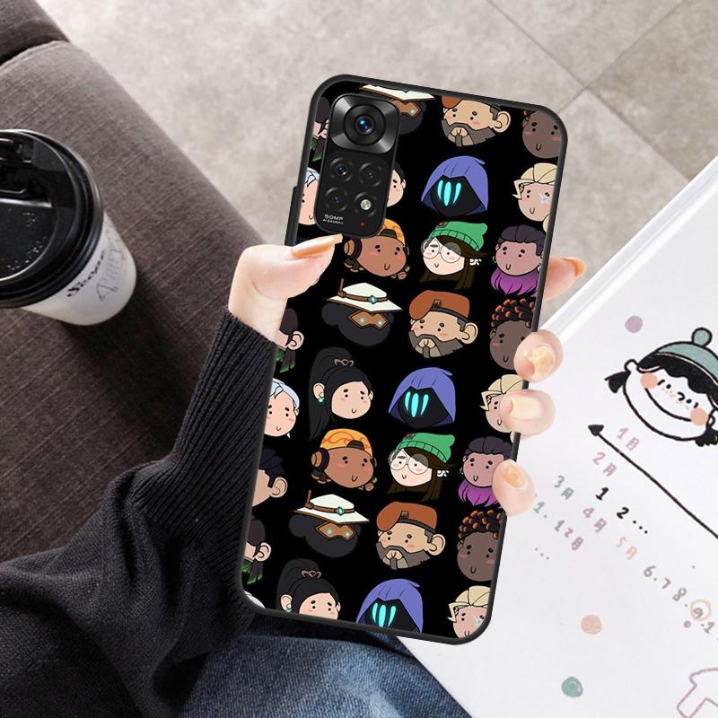 Cartoon Valorant Case For Xiaomi Redmi Note 11 10 9 8 12 Pro 10S 11S 12S Cover For Redmi 9 10 10A 9C 10C 12C