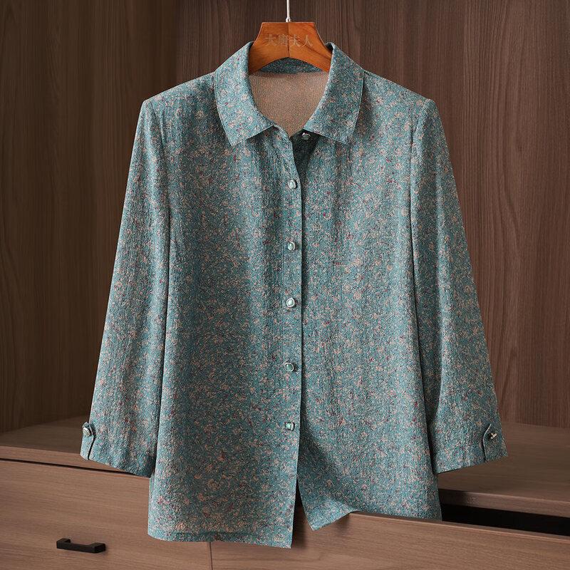 

Datang Furen Women s Loose Fit Long Sleeve Lapel Shirt XL