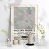 William Morris Vintage Art Prints Exhibition Museum Poster Pink Floral Vintage Canvas Painting Wall Art Print Plant Pattern Home Decor No Frame