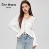 ANY SPOOR 2025 Spring Women's Double-Zipper V-Neck Knit Cardigan