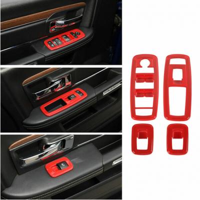 Red Window Lift Trim Switch Panel Trim Cover For Dodge Charger Durango Ram 11+