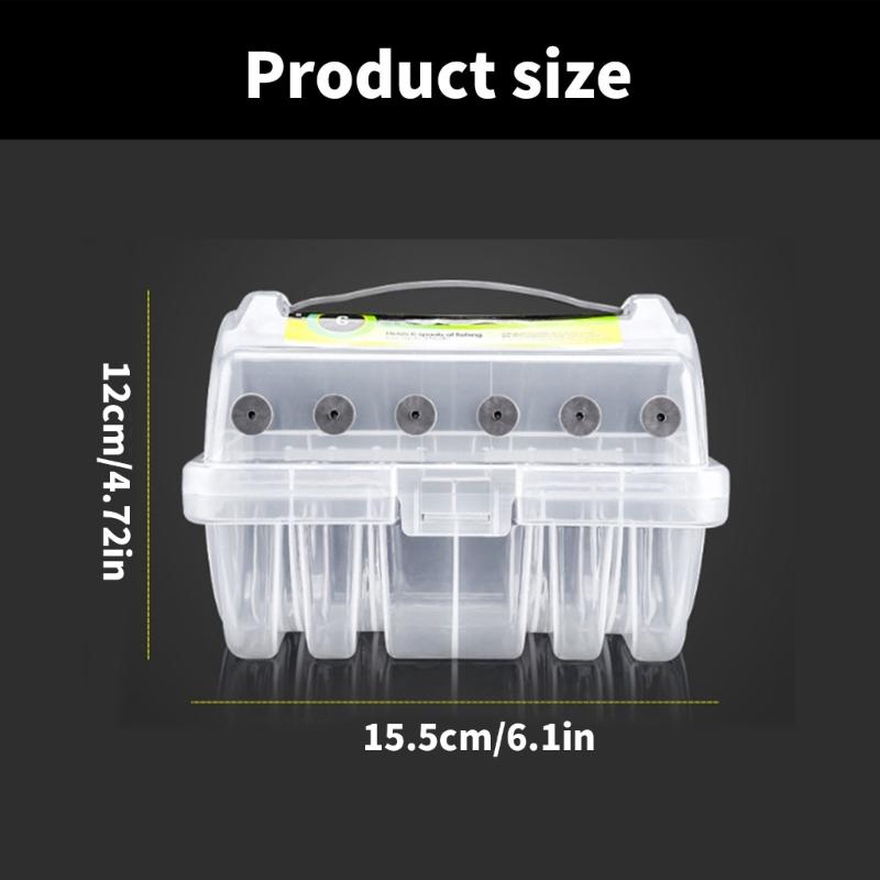 Fishing Tackle Box 6 Compartments Fishing Accessories Line Hook Storage Case Double Sided Fishing Tool Organizers Box