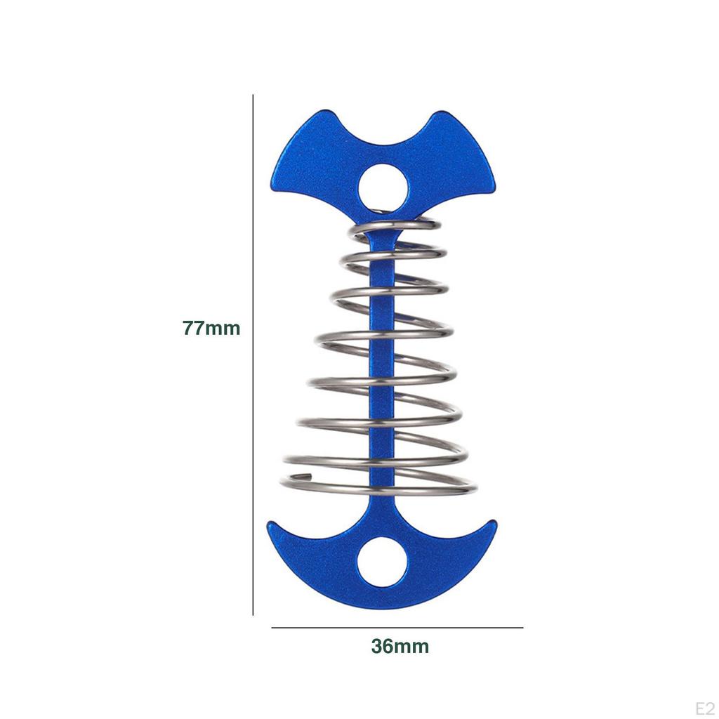 Aluminium Alloy Fishbone Tent Stakes Deck Anchor Pegs with Spring Rope Buckle Hook Cord Adjuster