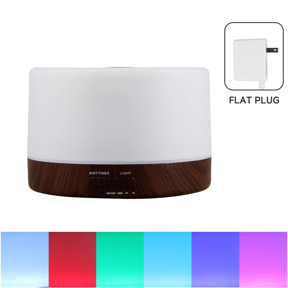 500ml Essential Oil Diffuser Quiet Aroma Mist Diffusers Scent Diffuser Wood Grain Remote Control Ultrasonic Air Humidifier