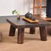 Japanese Burnt Paulownia Minimalist Tatami Stand Solid Wood Bay Window Desk Handcrafted Window-Side Table