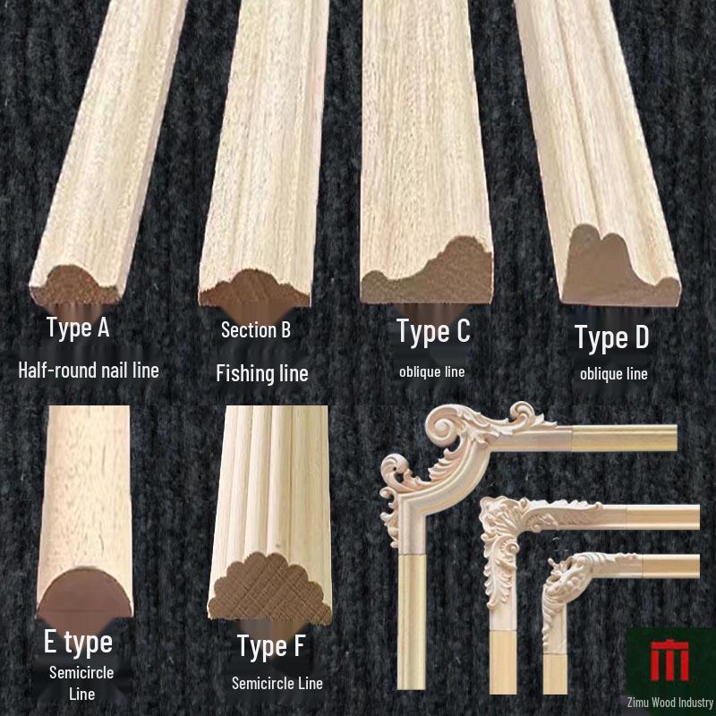 Solid Wood Decorative Edge Trim for Chinese-Style Furniture and Walls