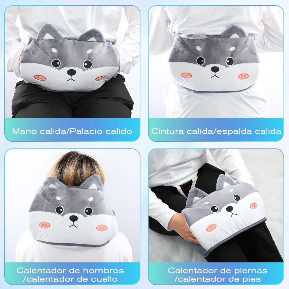 3 In 1 Hot Water Bottle with Waist Cover for Neck and Shoulder Back Hand Legs Waist Warm Stomach Abdominal Warming Bag