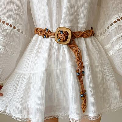 Ethnic Style Woven Belt Women'S Dress Bohemian Retro Decorative Waist Chain Personalized Rope Accessories Tide