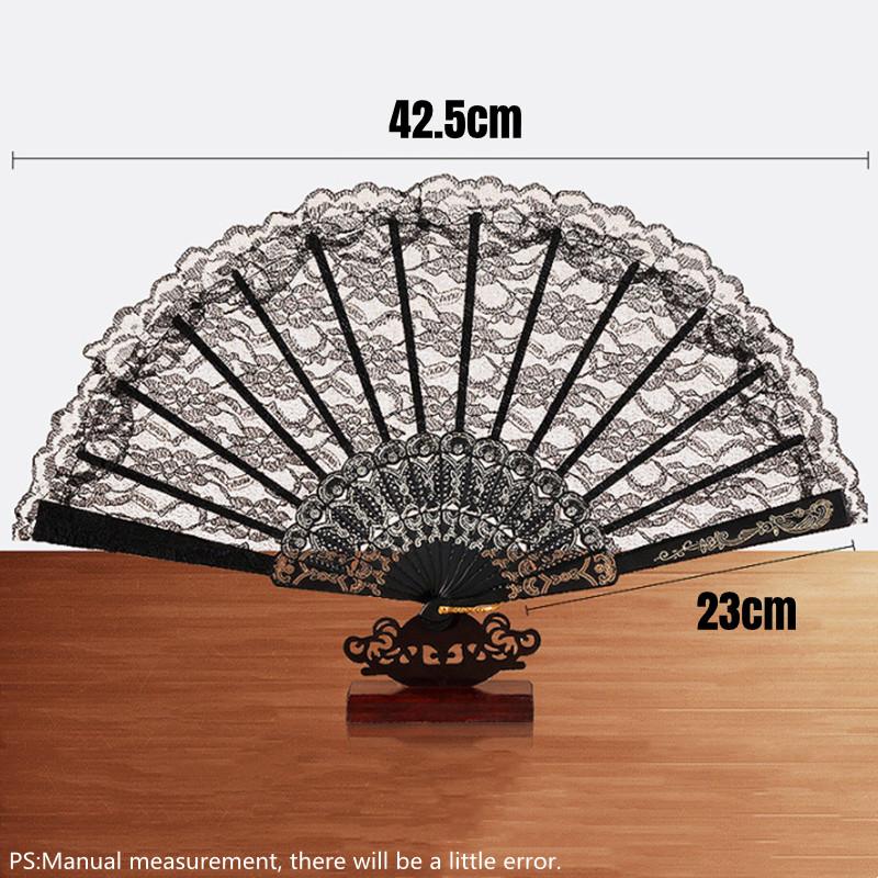 Retro Sexy Lace Fan Summer Dance Performance Pography Po Props Portable Folding Hand Fan Decorative Fan Chinese Dance Fan