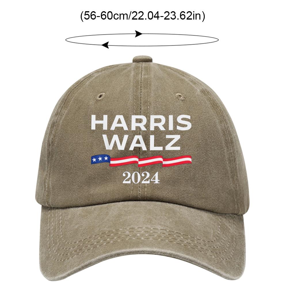 Kamala Harris Tim Walz Waltz Unisex Baseball Cap President Election Distressed Washed Hats Vintage All Seasons Travel Sun Cap