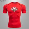 2026 T Shirts for Men Summer Short Sleeve Cartoon Printed Gym Workout Tees Athletic Quick Drying Undershirts Top Tight Fitting Sports