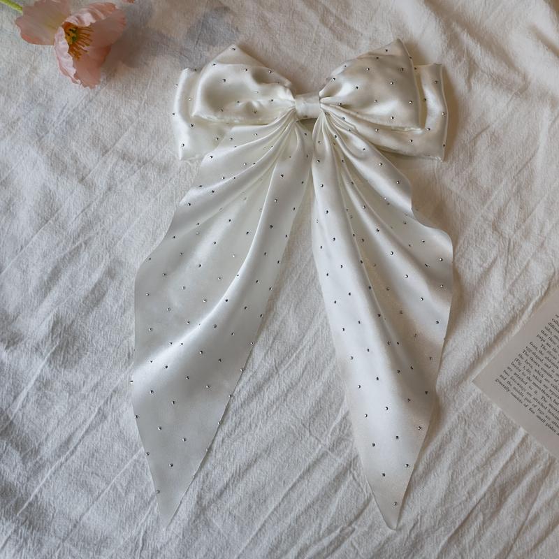 Woman Girls New Bowknot Streamer Hairpin Chiffon Ribbon Barrette Bow Back Head Spring Clip Headwear Fashion Hair Accessories