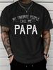 Men's Clothing Papa Printed Black Tshirt, Graphic Tee, Summer Tops, Shirt, Unisex Casual Crew Neck Tshirt, Plus Size Men's