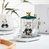 Jimi Panda Glass Mug with Spoon